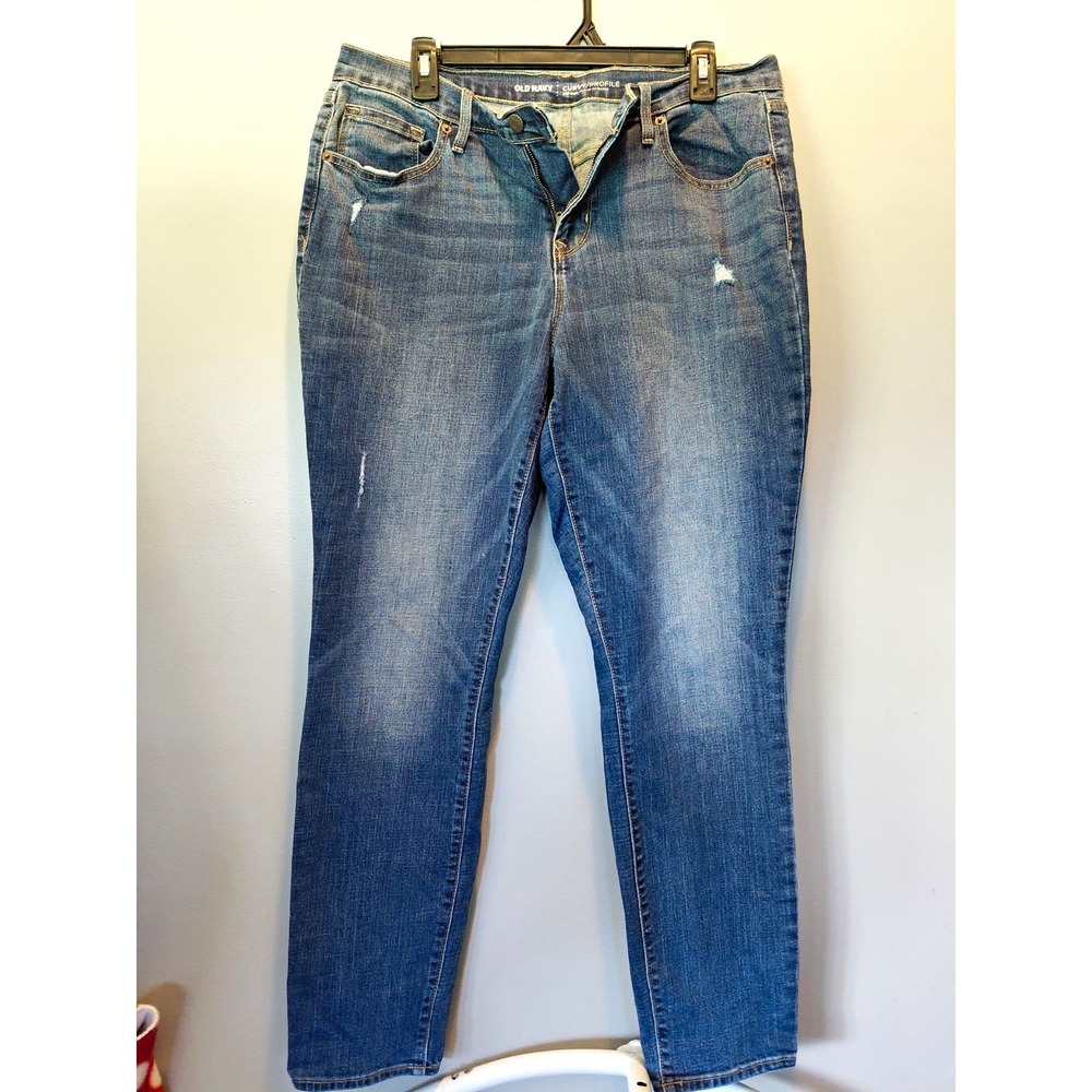 101- Old Navy Curvy/ProFile Women's Mid-Rise Skinny Jeans 12 30W Medium Wash